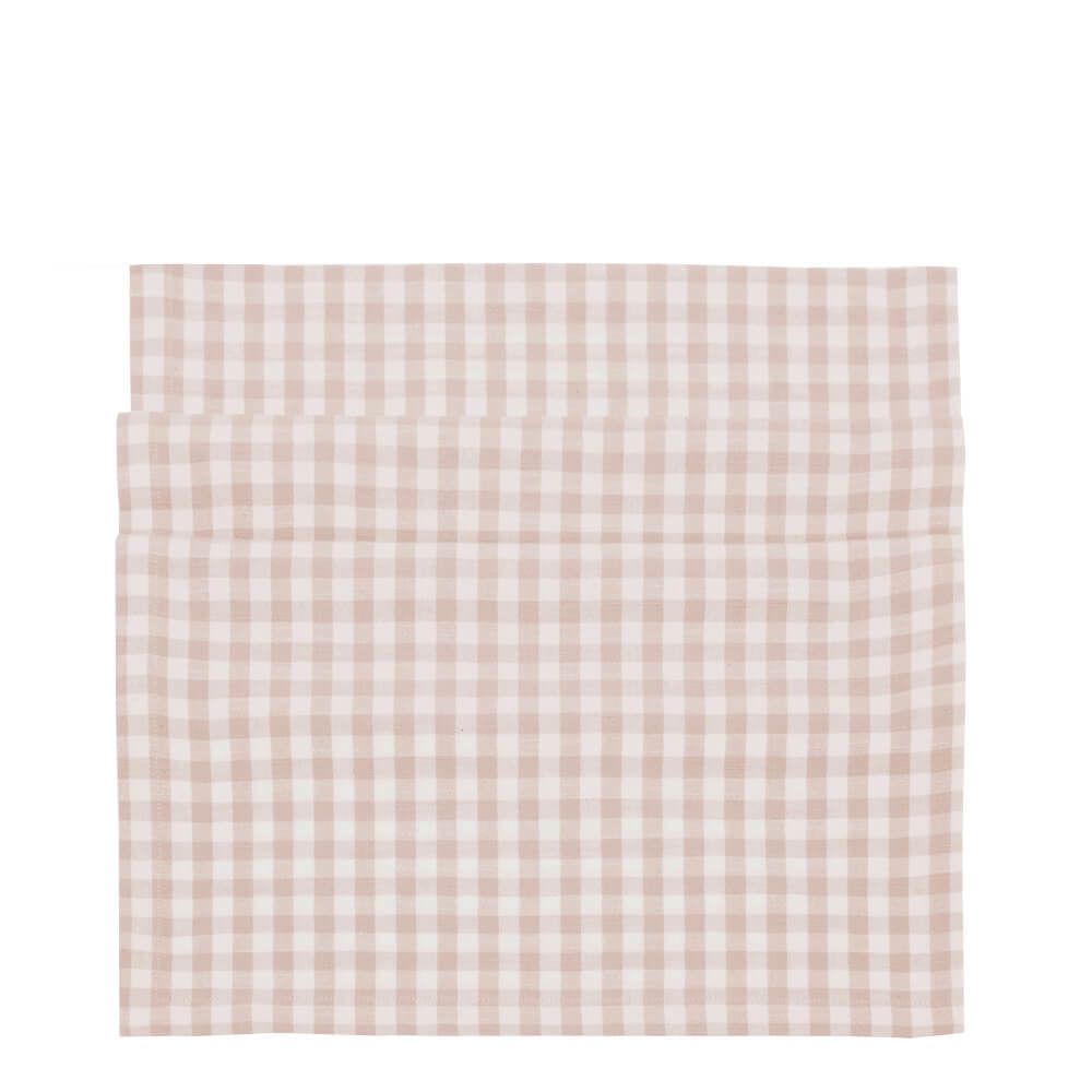 Walton & Co Plaster Pink Gingham Table Runner